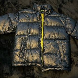 Black and Yellow Puffer Jacket